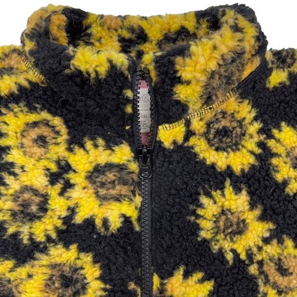 Treasure & Bond Girl's Textured Fleece Sunflower Print Zip Pullover NWT Sz Large - Picture 2 of 9